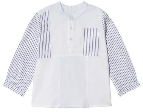 Livly Blue And White Stripe Blocking Emil Shirt