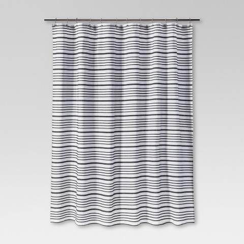 Multi - Stripe Shower Curtain Black