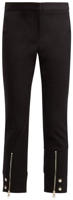 Mid-rise cotton-blend cropped trousers
