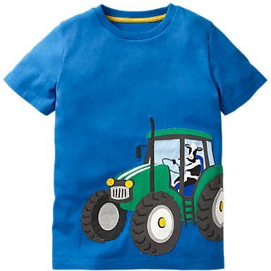 Mini Boden Boys' Vehicle Applique T-Shirt, Blue