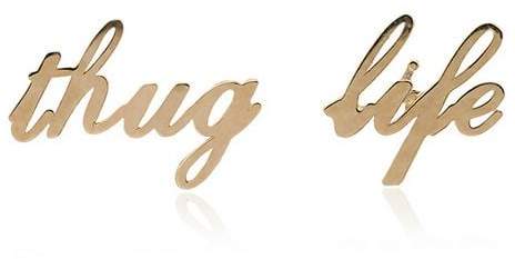 Established 14kt 'Thug Life' Goldohrstecker