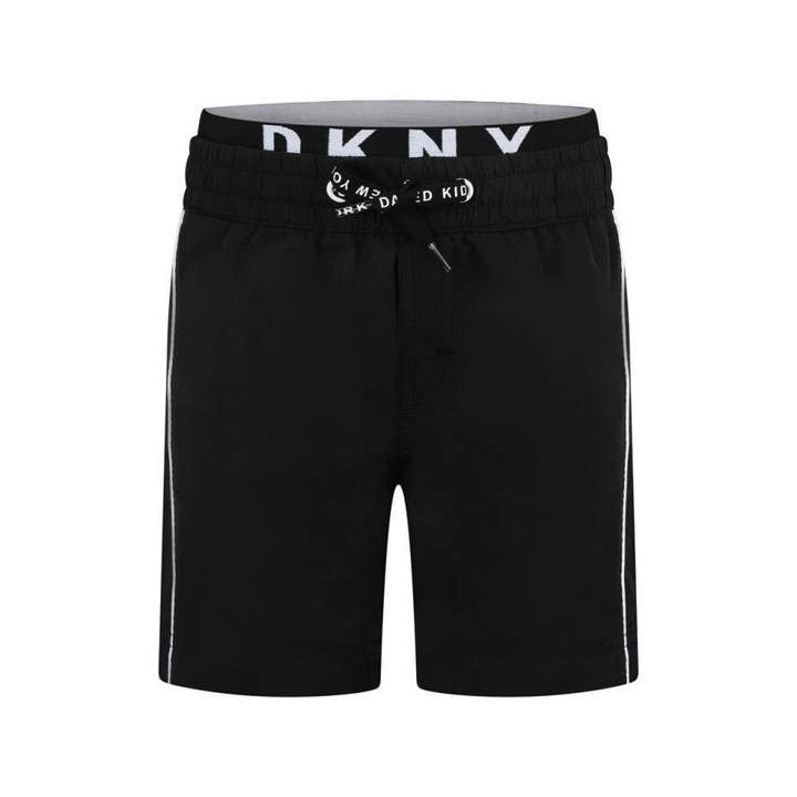 DKNYBlack Branded Waistband Swim Shorts