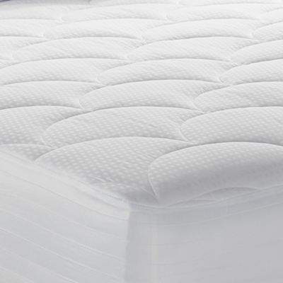 500-Thread Count Twin Mattress Pad in White