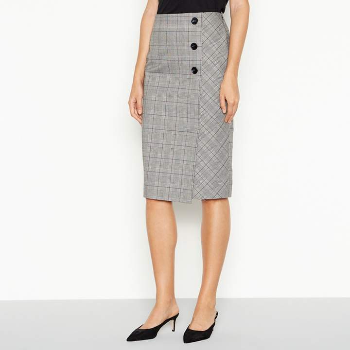 The Collection - Multicoloured Check Print Midi Suit Skirt