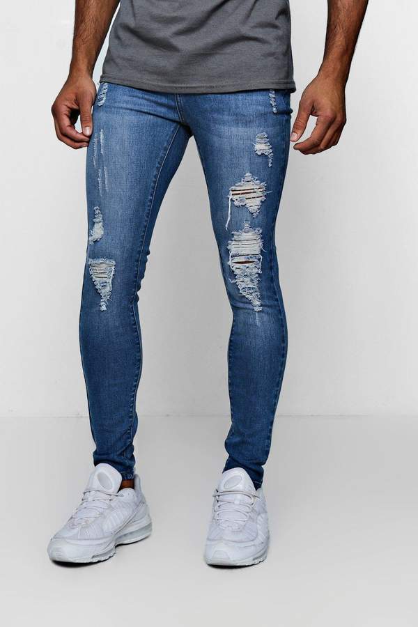 Spray On Skinny Jeans With Distressing
