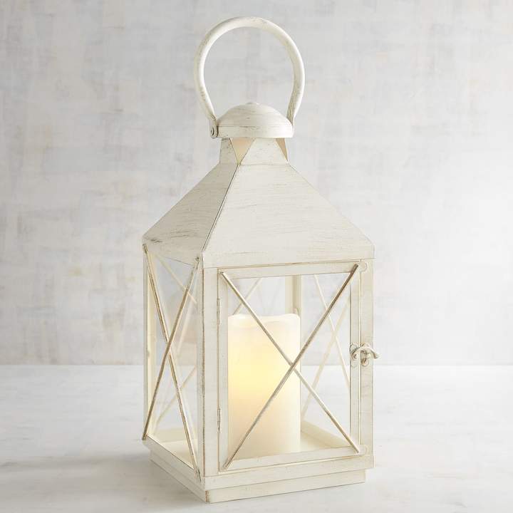 Bennett Medium White Metal Lantern