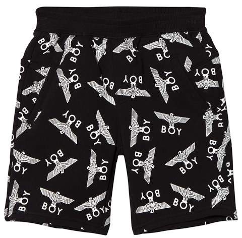 Black and White Eagle Repeat Jersey Shorts