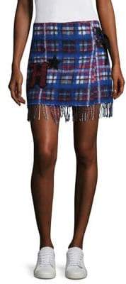 Tommy Hilfiger Collection Tartan Fringe Mini Skirt