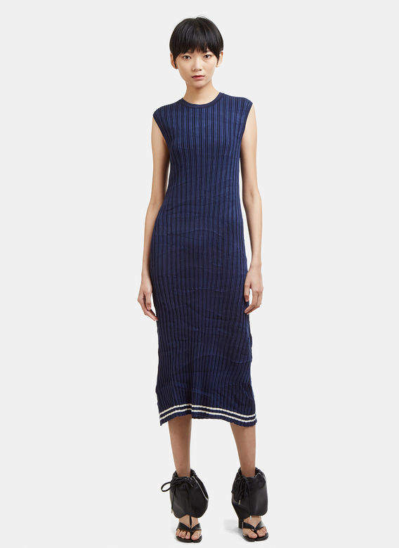 Ribbed Sleeveless Dress in Blue