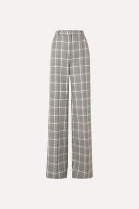 Stella McCartney Prince Of Wales Checked Wool Wide-leg Pants - Black