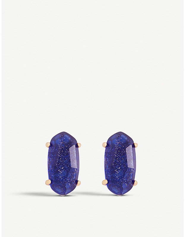 Betty 14ct rose gold-plated and dusted glass earrings