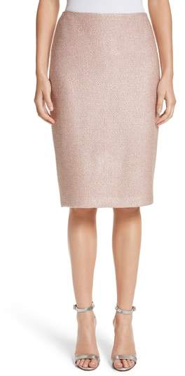 Frosted Metallic Knit Pencil Skirt