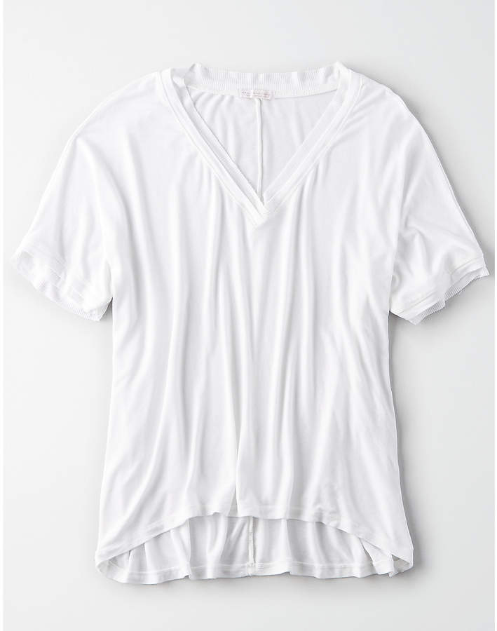 Don't Ask Why Disressed Rib Trim Tee