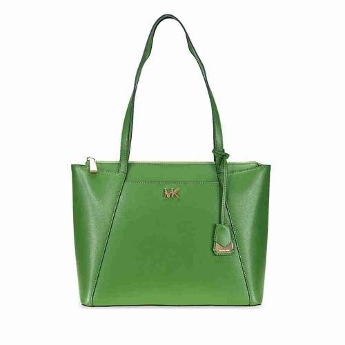 Michael Kors Maddie Medium Leather Tote- True Green - ONE COLOR - STYLE