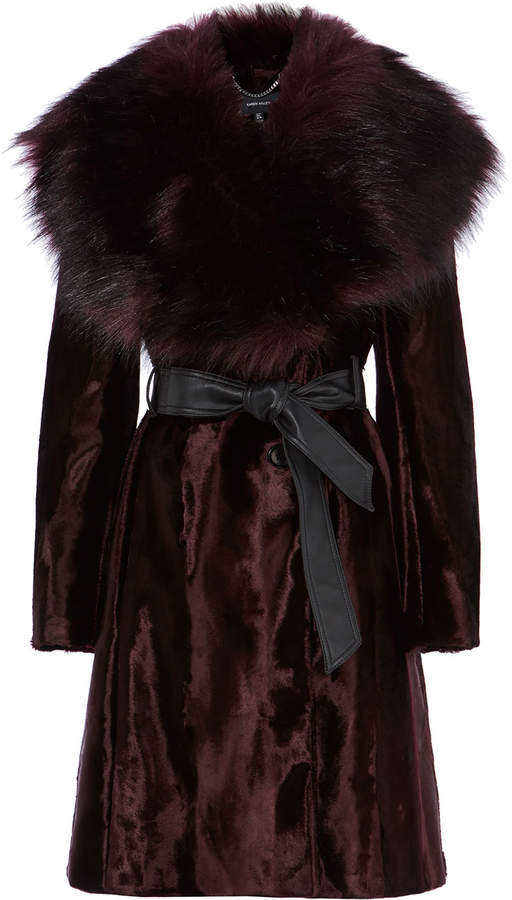 Belted Faux-Fur Coat