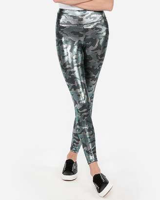 Express High Waisted Metallic Camo Leggings