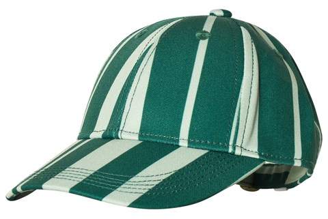 Green and White Odd Stripe Cap