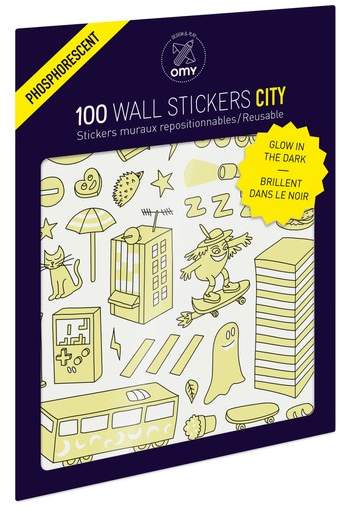 OMY Set of 100 City Glow in the Dark Wall Stickers