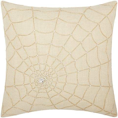 Mina Victory Gold Spider Throw Pillow