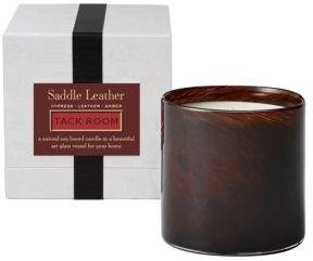 House & Home Saddle Leather Tack Room Candle