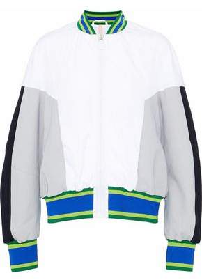 Color-Block Scuba And Crinkled-Shell Bomber Jacket