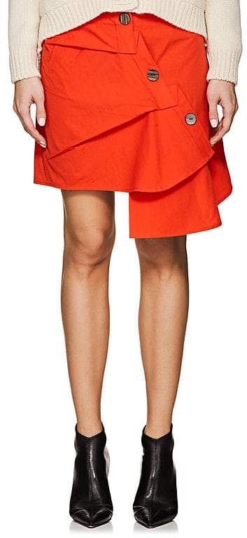 Women's Asymmetric Cotton Poplin Skirt