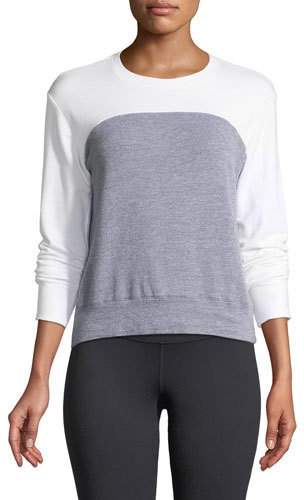Heathered Colorblock Crewneck Sweatshirt Top