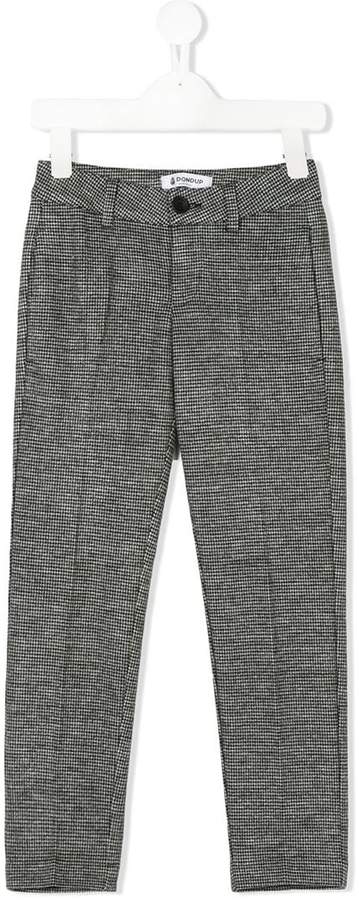 Dondup Kids micro houndstooth pattern trousers