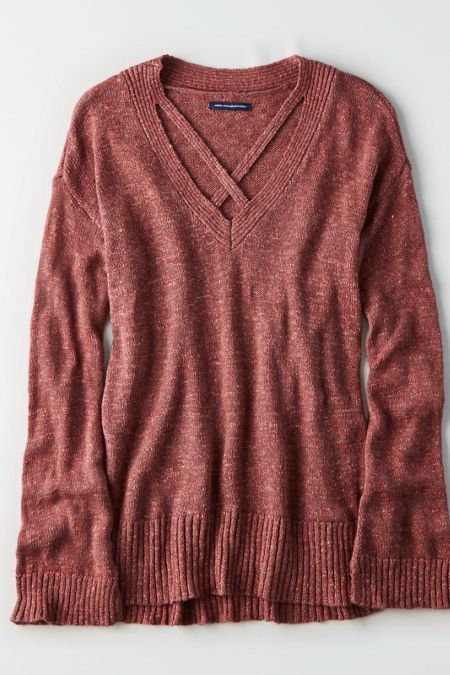 Strappy V-Neck Sweater