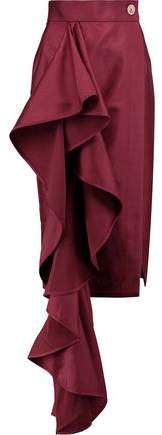 Aideen Ruffled Satin Skirt