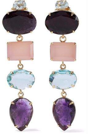 Gold-Tone Multi-Stone Earrings