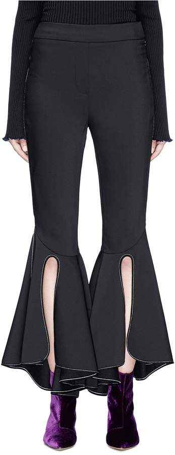 'Ox Bow' cropped flare suiting pants