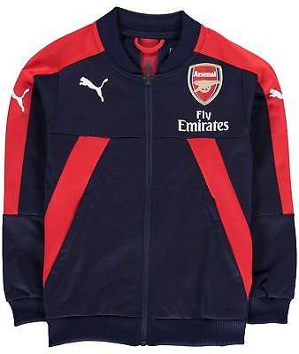 Kids Arsenal Stadium Jacket Coat Top Football Junior Boys Stripe Full Zip