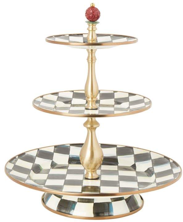 Mackenzie-childs Courtly Check Three-Tier Sweet Stand