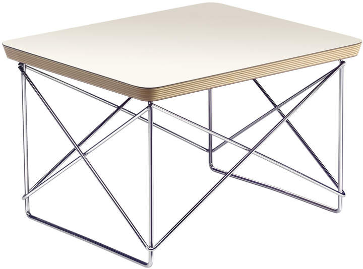 Eames Occasional Table LTR, HPL Weiß / chrom