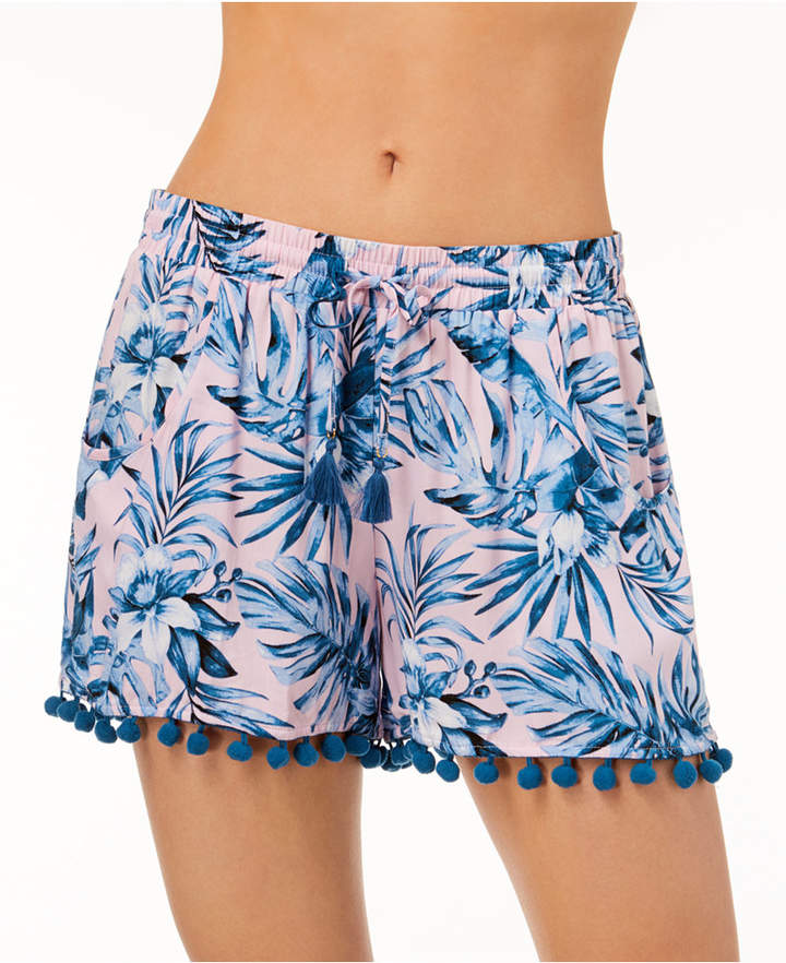 Tropic Garden Printed Cover-Up Shorts, Created for Macy's Women's Swimsuit