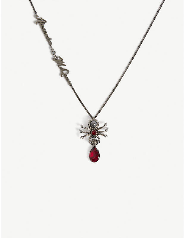 Jeweled spider necklace