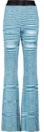 Mercury Mélange Ribbed-Knit Flared Pants