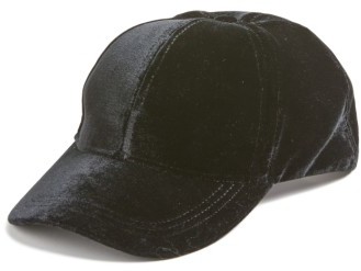 Velvet Baseball Cap - Black