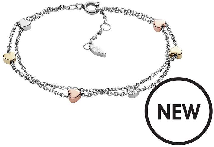 Ladies Bracelet, Stainless Steel, 3 Hearts