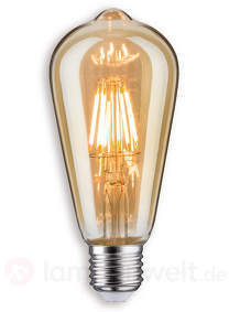 E27 LED-Rustikalampe in gold