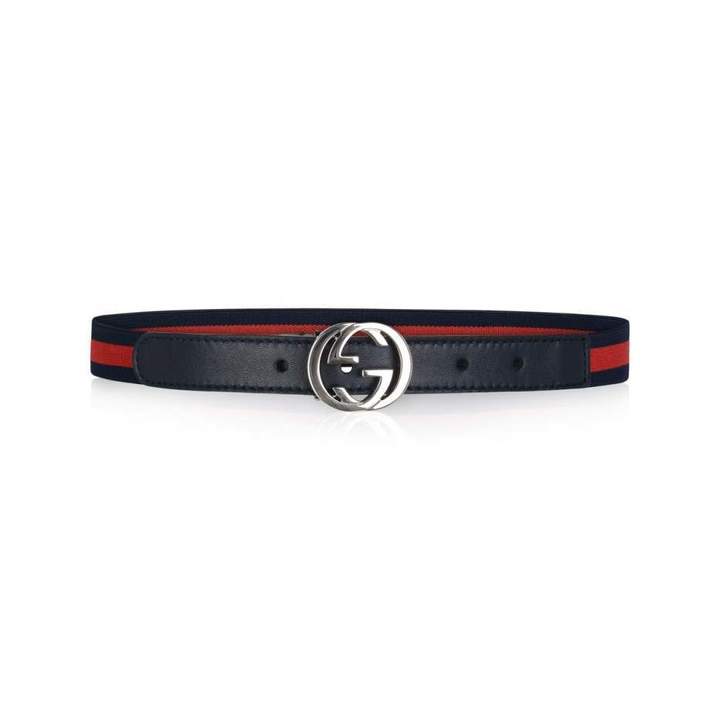 GUCCINavy & Red Stripe Elasticated Belt
