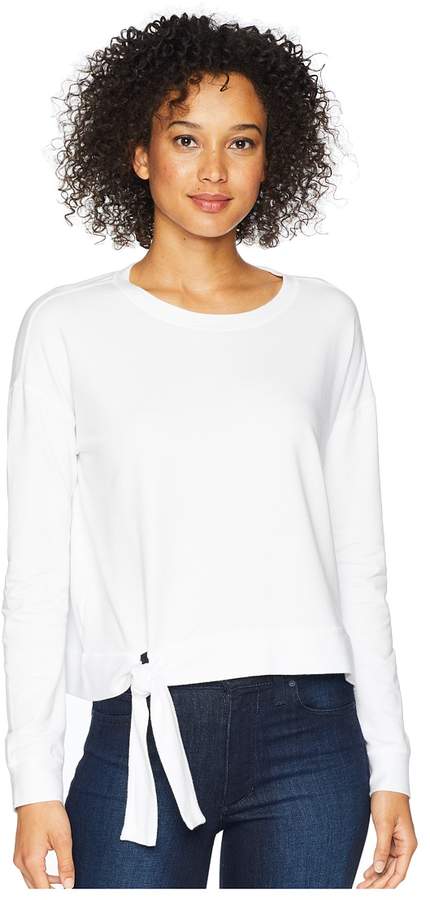 Cotton Modal Spandex French Terry Drop Shoulder Sweatshirt with Tie Women's Sweatshirt