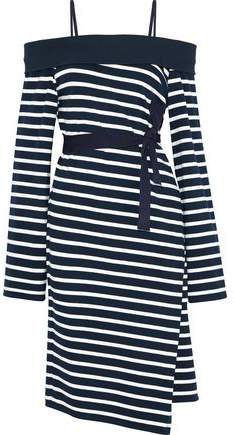Buy Goen.j Cold-Shoulder Striped Cotton-Jersey Wrap Dress!