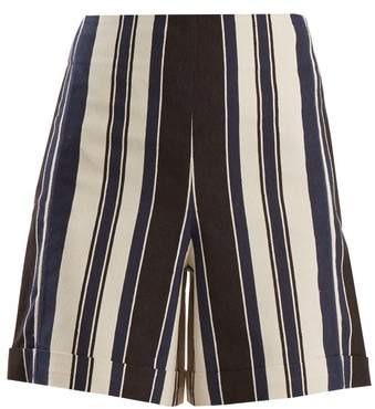 ZEUS + DIONE Petra striped silk-blend shorts