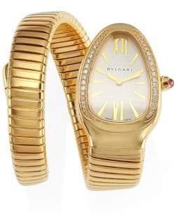 Serpenti Diamond Rose Gold Single Twist Bracelet Watch