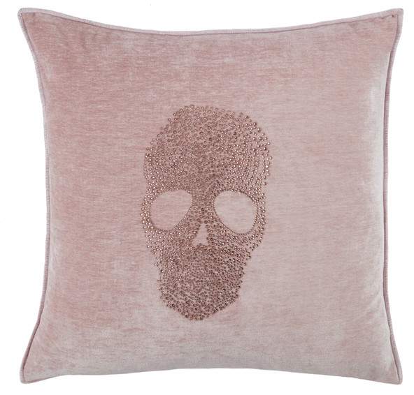Velvet Pillow W/ Crystal Skull Detail