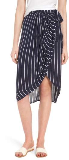 So Right Stripe Faux Wrap Skirt