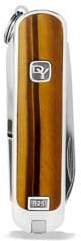 Exotic Stone Swiss Army Knife with Tiger's Eye in Silver