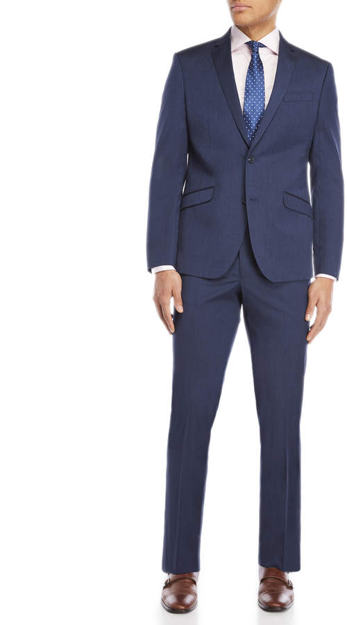 Two-Piece Solid Blue Ready Flex Suit